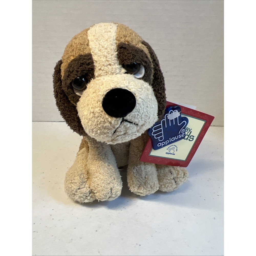 Applause Russ Berrie Plush Puppy Dog Stuffed‎ Plaid Scarf 6" Holiday Hounds